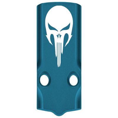 NDZ Performance MOS Optic Cover Plate for Glock 43X & 48  Blue Anodized Aluminum, NDZ Skull 2  Made in USA