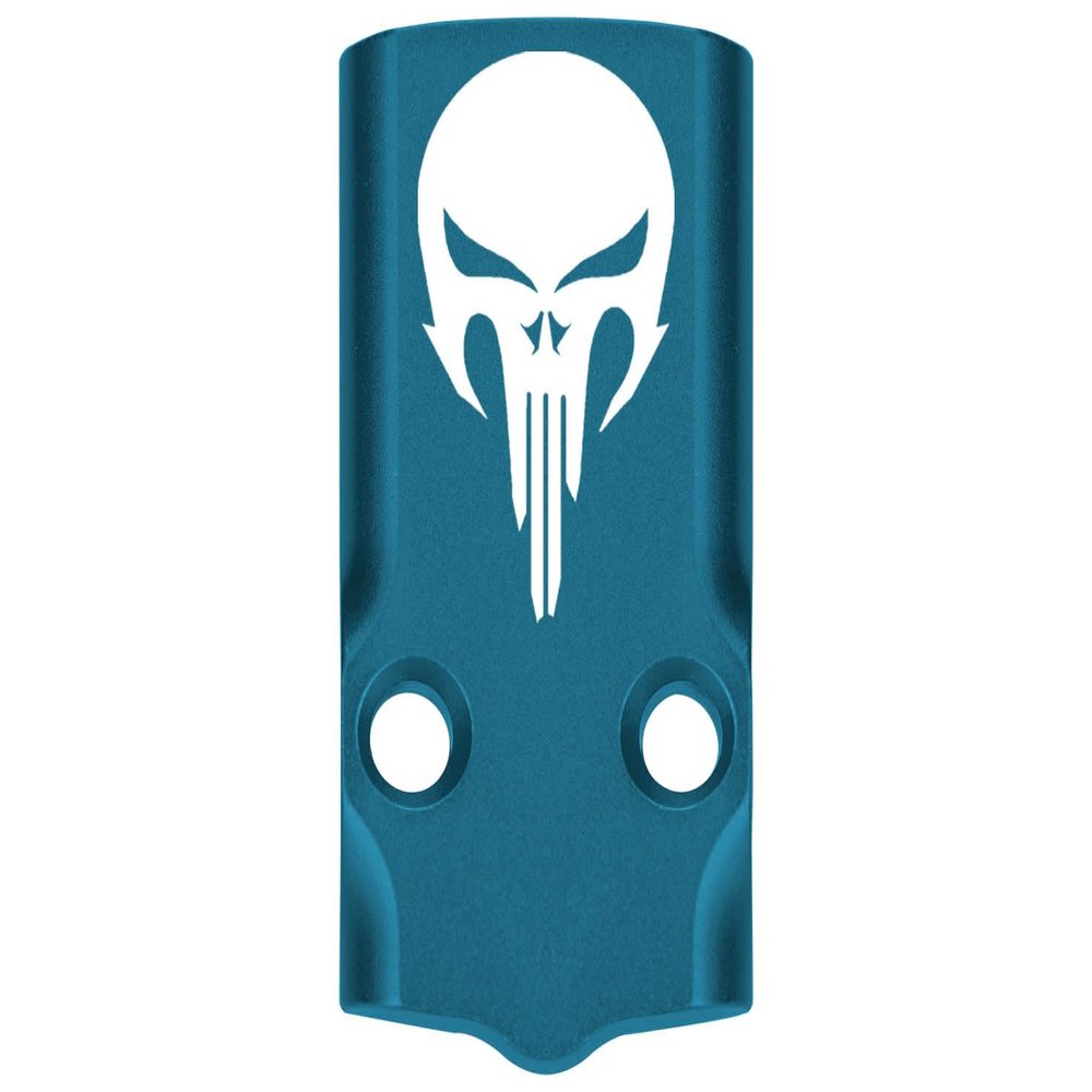NDZ Performance MOS Optic Cover Plate for Glock 43X & 48  Blue Anodized Aluminum, NDZ Skull 2  Made in USA