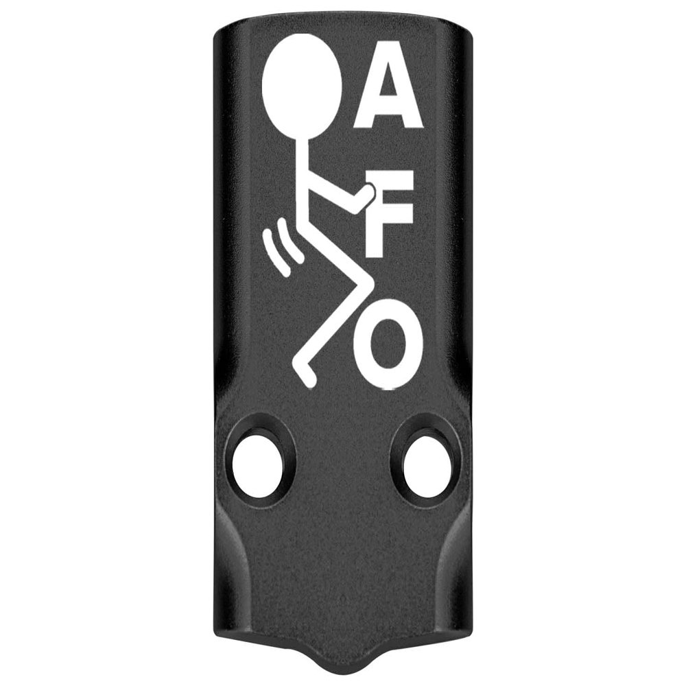 NDZ Performance MOS Optic Cover Plate for Glock 43X & 48 Black Anodized Aluminum, FAFO Stickman Made in USA
