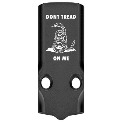 NDZ Performance MOS Optic Cover Plate for Glock 43X & 48  Black Anodized Aluminum, Don't Tread On Me Top and Bottom  Made in USA