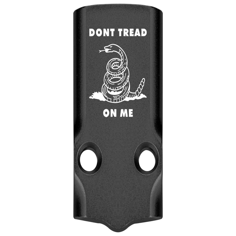 NDZ Performance MOS Optic Cover Plate for Glock 43X & 48  Black Anodized Aluminum, Don't Tread On Me Top and Bottom  Made in USA
