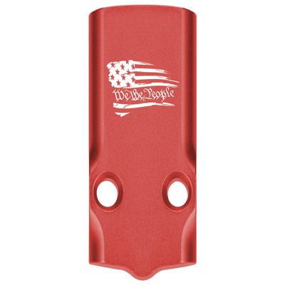 NDZ Performance MOS Optic Cover Plate for Glock 43X & 48  Red Anodized Aluminum, We The People Flag  Made in USA
