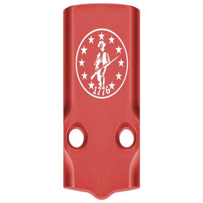 NDZ Performance MOS Optic Cover Plate for Glock 43X & 48  Red Anodized Aluminum, 1776 Patriot with Stars in Circle  Made in USA