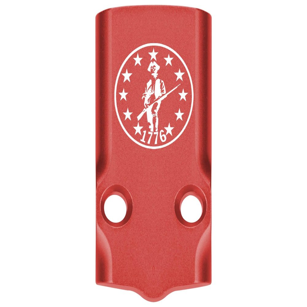 NDZ Performance MOS Optic Cover Plate for Glock 43X & 48  Red Anodized Aluminum, 1776 Patriot with Stars in Circle  Made in USA