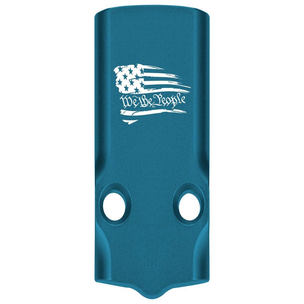 NDZ Performance MOS Optic Cover Plate for Glock 43X & 48 Blue Anodized Aluminum, We The People Flag Made in USA