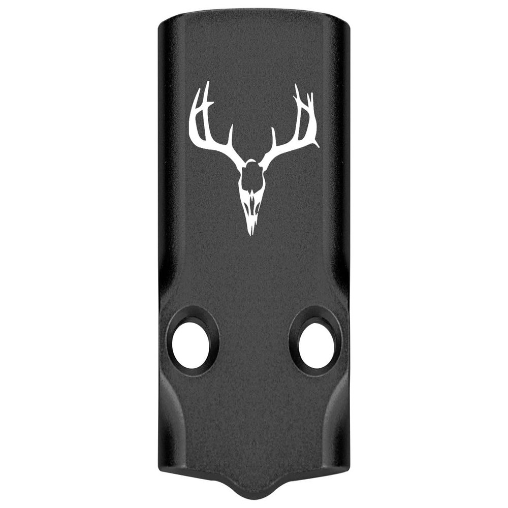 NDZ Performance MOS Optic Cover Plate for Glock 43X & 48  Black Anodized Aluminum, Deer Skull 1  Made in USA