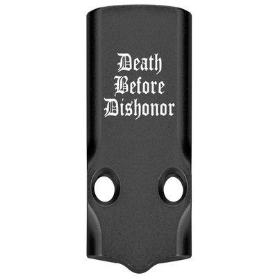 NDZ Performance MOS Optic Cover Plate for Glock 43X & 48  Black Anodized Aluminum, Death Before Dishonor  Made in USA