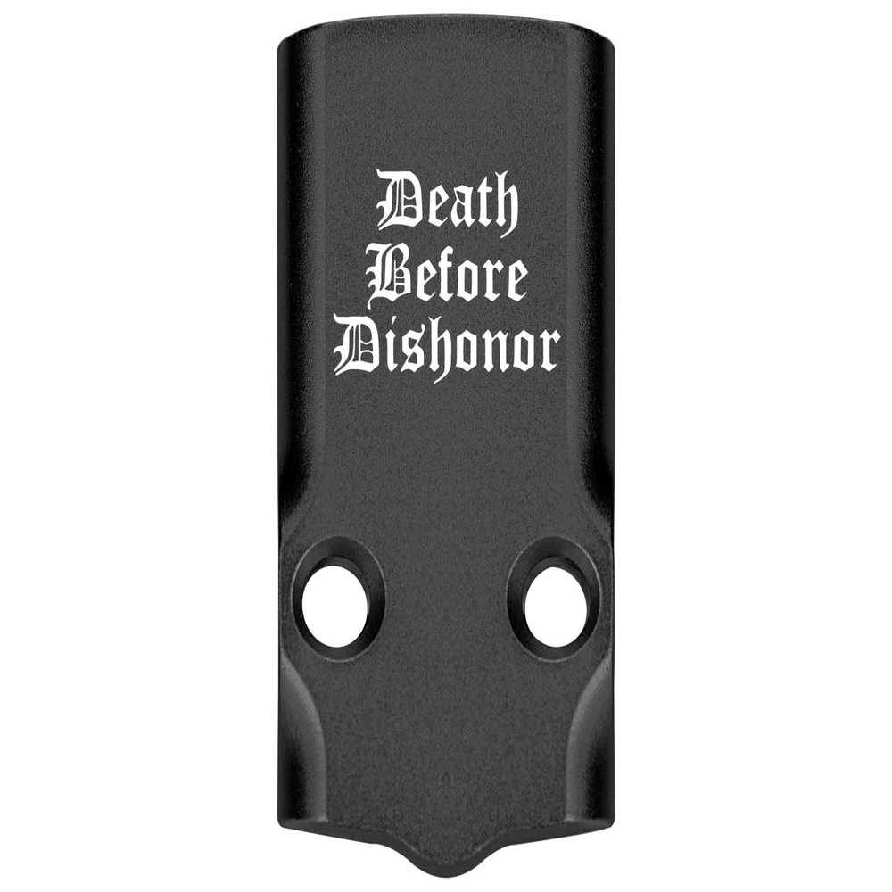 NDZ Performance MOS Optic Cover Plate for Glock 43X & 48  Black Anodized Aluminum, Death Before Dishonor  Made in USA