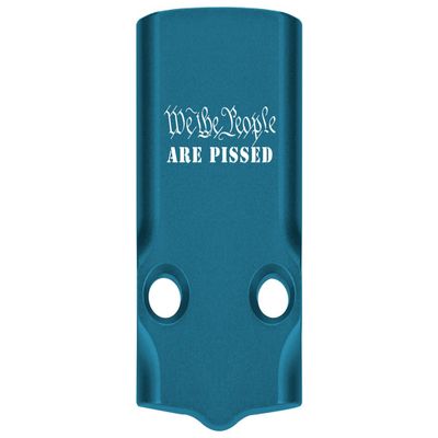 NDZ Performance MOS Optic Cover Plate for Glock 43X & 48  Blue Anodized Aluminum, We The People are Pissed  Made in USA