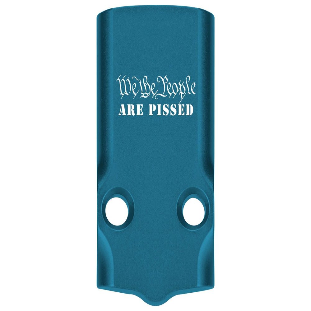NDZ Performance MOS Optic Cover Plate for Glock 43X & 48  Blue Anodized Aluminum, We The People are Pissed  Made in USA