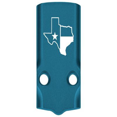 NDZ Performance MOS Optic Cover Plate for Glock 43X & 48  Blue Anodized Aluminum, Texas State Outline Flag  Made in USA