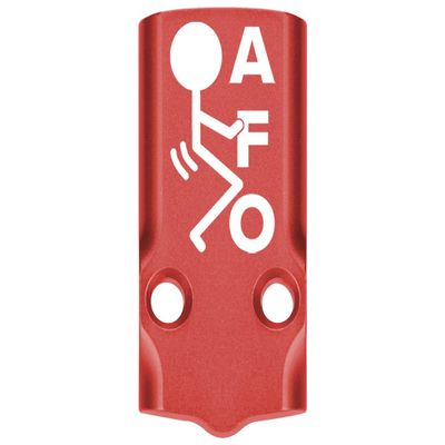 NDZ Performance MOS Optic Cover Plate for Glock 43X & 48  Red Anodized Aluminum, FAFO Stickman  Made in USA