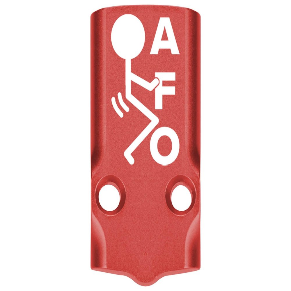 NDZ Performance MOS Optic Cover Plate for Glock 43X & 48  Red Anodized Aluminum, FAFO Stickman  Made in USA
