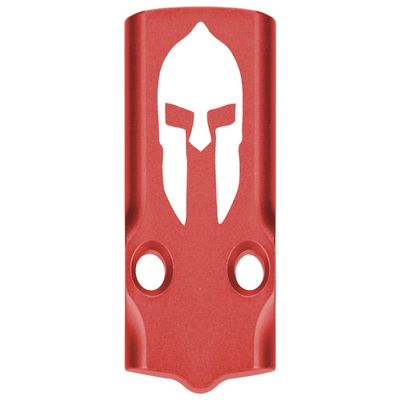 NDZ Performance MOS Optic Cover Plate for Glock 43X & 48  Red Anodized Aluminum, Spartan Helmet 1  Made in USA