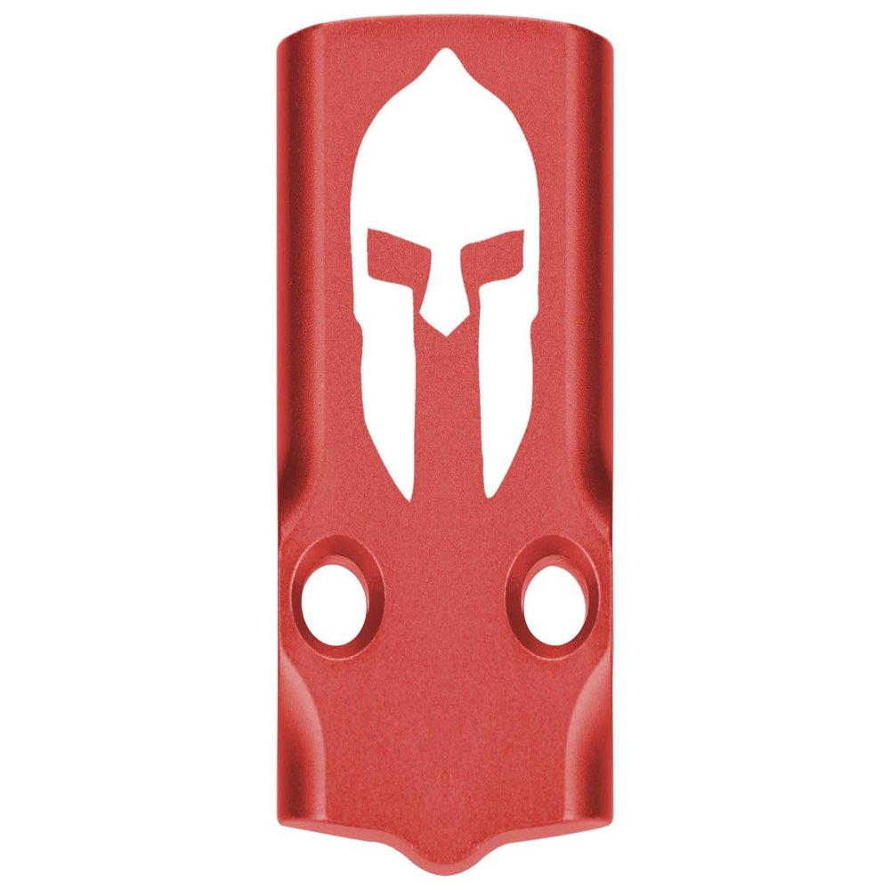 NDZ Performance MOS Optic Cover Plate for Glock 43X & 48  Red Anodized Aluminum, Spartan Helmet 1  Made in USA