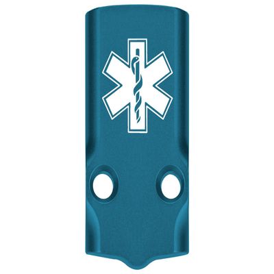 NDZ Performance MOS Optic Cover Plate for Glock 43X & 48  Blue Anodized Aluminum, EMS Star  Made in USA