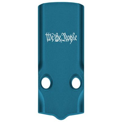 NDZ Performance MOS Optic Cover Plate for Glock 43X & 48  Blue Anodized Aluminum, We The People 1 Line Script  Made in USA