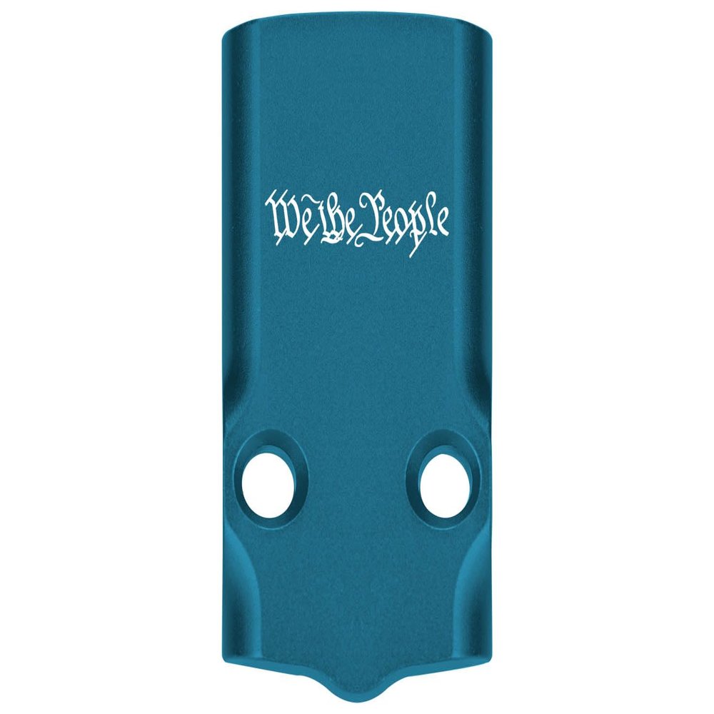 NDZ Performance MOS Optic Cover Plate for Glock 43X & 48  Blue Anodized Aluminum, We The People 1 Line Script  Made in USA
