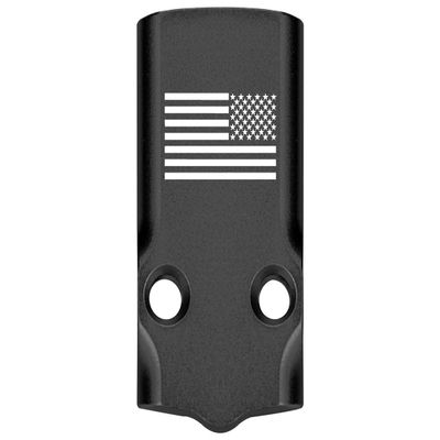 NDZ Performance MOS Optic Cover Plate for Glock 43X & 48 Black Anodized Aluminum, US Battle Flag Made in USA
