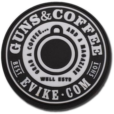 Evike - Guns & Coffee Brand PVC Hook & Loop Patch (Color: Black/Gray)