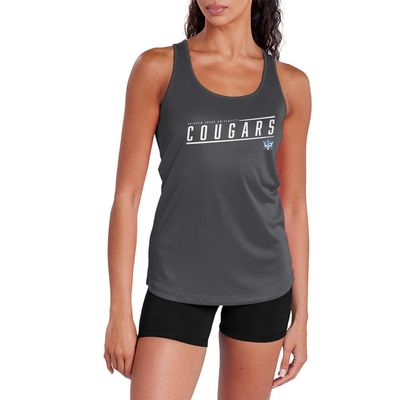 Brigham Young University Sleek Collegiate Women's Sport Active Racerback Tank Top, Charcoal, Small