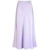 OBEEII Satin Skirts for Women High Waist Ruffle Mermaid Hem Silk Satin Maxi Skirt Cocktail Party Wedding Long Skirts Lavender S view 2