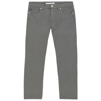 Calvin Klein Boys' Slim Fit Straight Leg Stretch Twill Pants, 5-Pocket Style, Zipper Fly & Button Closure, Granite Grey, 16
