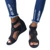 GUNIYIFS Womens Low Wedge Sandals Peep toe Summer Platform Wedge Buckle Ankle Strap Cutout Casual Sandals for Women Dressy view 2