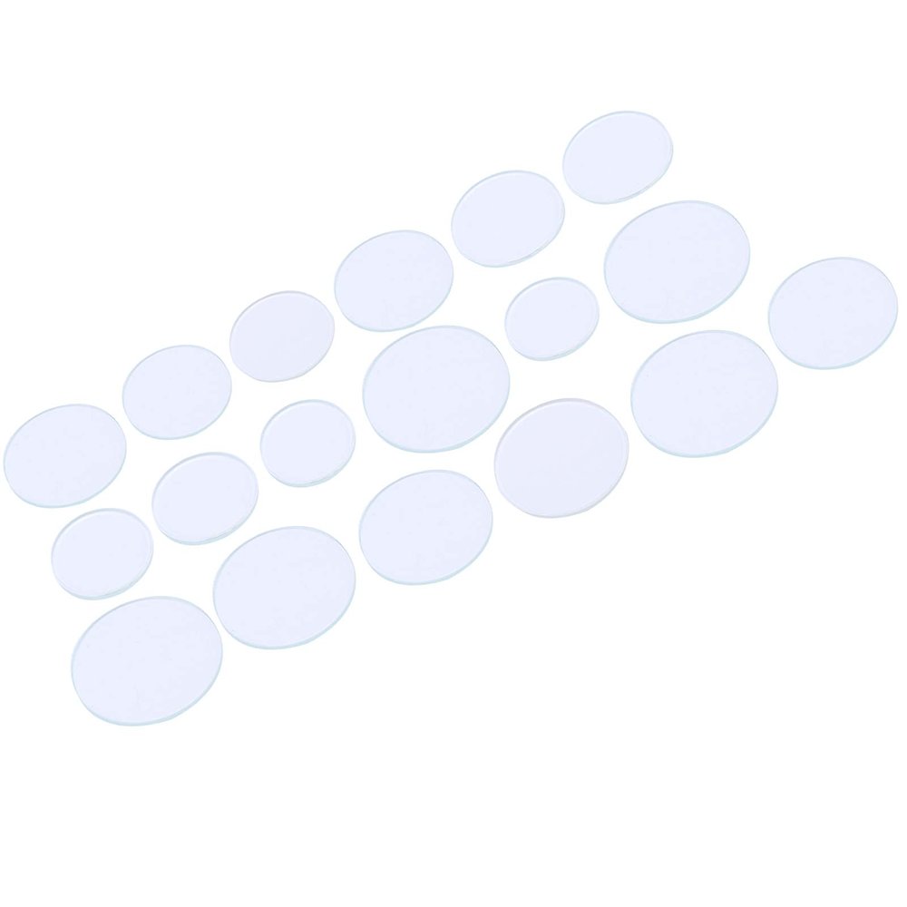 18Pcs Watch Glass Lens Set Mineral Replacement Flat Mineral Glass Transparent Watch Piece Glass, Watch Crystal Lens Glass Watch Glass Round Flat Crystal Watch Glass