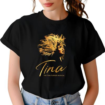 Tina Turner T-Shirt, Simply The Best Tina Memorial Tee, Turner Musical Fan Souvenir Shirt, Queen of Rock 'n' Roll Gift Tee, Golden Glitter Tina Tribute Concert Graphic Shirt