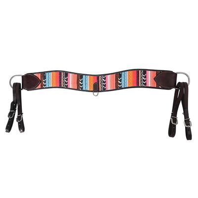 Comfytack Western Genuine Leather Horse Tripping Breast Collar Tack Multi Beeded Inlay
