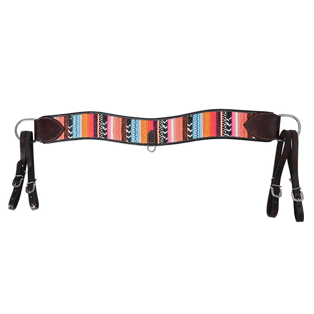Comfytack Western Genuine Leather Horse Tripping Breast Collar Tack Multi Beeded Inlay