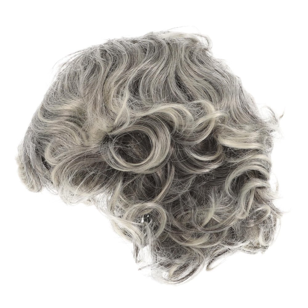GALPADA Old Woman Wig Granny Wig Grey Short Wig Comfortable for Adults Reusable for Christmas Halloween Cosplay