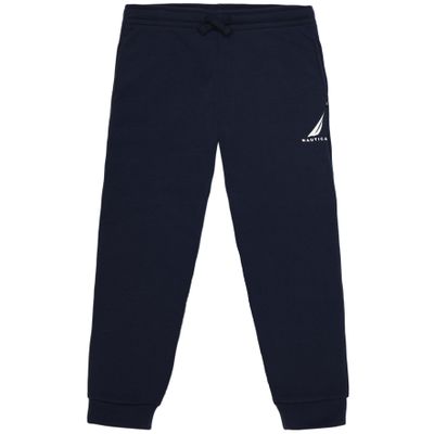 Nautica Boys' Pull-On Fleece Jogger Sweatpant, Drawstring Closure, J-Class Sport Navy, 10-12