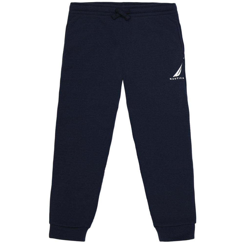 Nautica Boys' Pull-On Fleece Jogger Sweatpant, Drawstring Closure, J-Class Sport Navy, 10-12