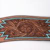 Comfytack Western Genuine Leather Horse Tripping Breast Collar Tack Brown Floral Carve view 2