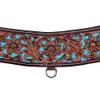 Comfytack Leather Horse Tripping Breast Collar Brown Floral Turquoise Inlay view 2