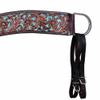 Comfytack Leather Horse Tripping Breast Collar Brown Floral Turquoise Inlay view 4