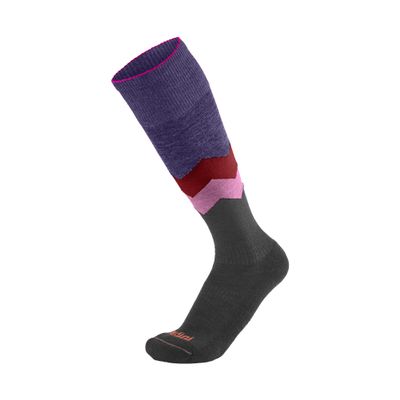 Gordini Women's Notch Midweight Ski Over-The-Calf Sock, Purple Grey, Medium