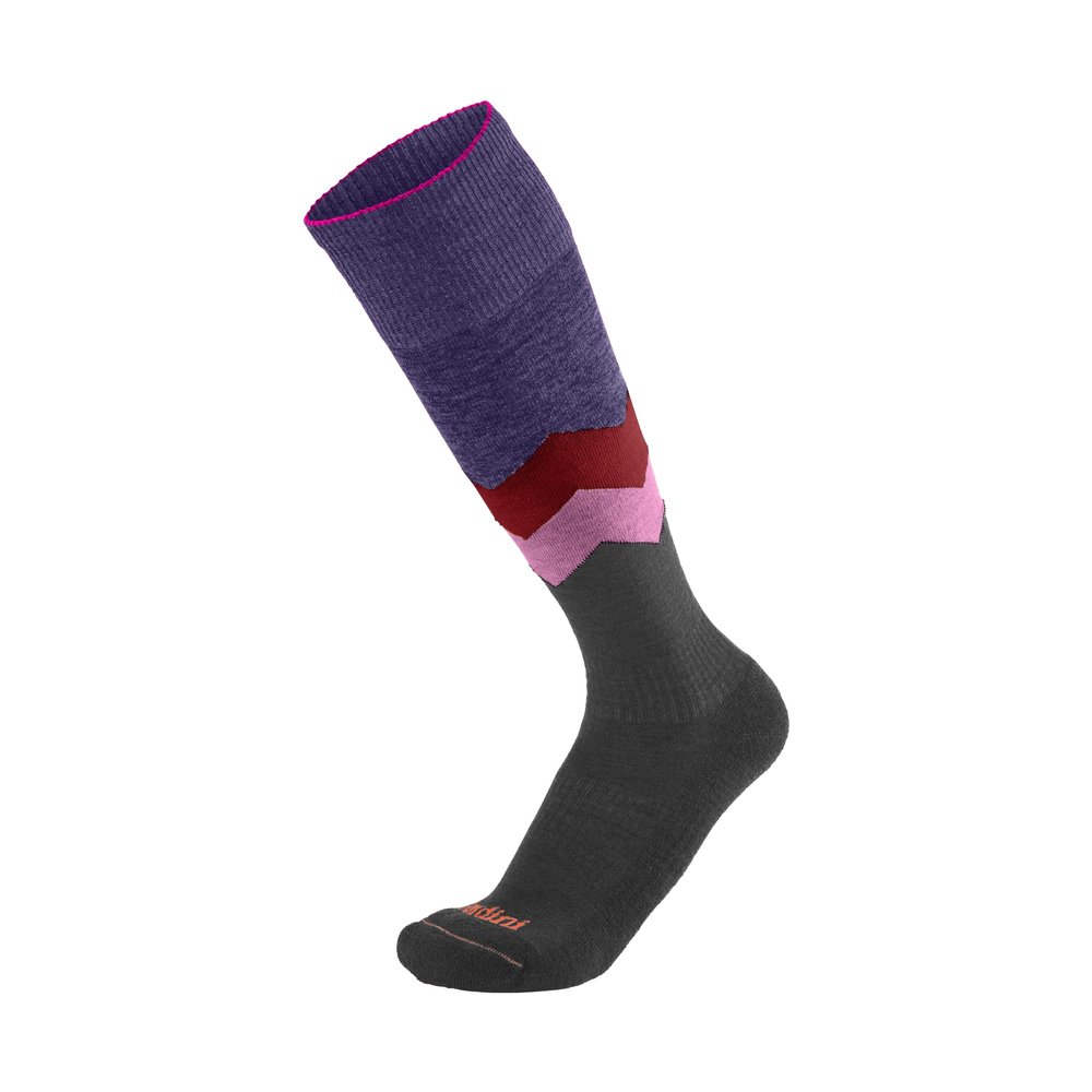Gordini Women's Notch Midweight Ski Over-The-Calf Sock, Purple Grey, Medium