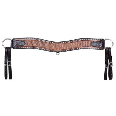 Comfytack Western Leather Horse Tripping Breast Collar Brown Basket Weave