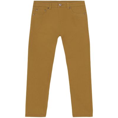 Lucky Brand Boys' Stretch Twill Pants, 5-Pocket Style, Zipper Fly & Button Closure, Ochre, 20