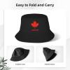 Gdiebdid Canadian Flag Canada Maple Leaf Woman's Man's Unisex Fisherman's Hat Outdoor Cap Black view 3