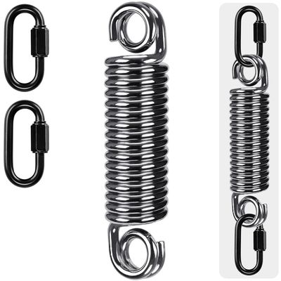 SELEWARE Heavy Duty Chrome-Plated Steel Spring for Punching Bags - 300 lbs Capacity with Secure Closed-Loop Design for Boxing, MMA, and More, Smooth & Safe Suspension, Includes 2 Buckles