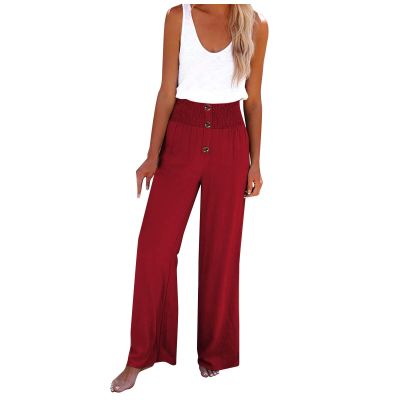 Linen Pants Women Summer Petite Length Cotton Linen Pants Elastic Waist Lightweight Casual Pants Slim Fit Yoga Beach Pants with Pockets Khaki X-Large