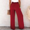 Linen Pants Women Summer Petite Length Cotton Linen Pants Elastic Waist Lightweight Casual Pants Slim Fit Yoga Beach Pants with Pockets Khaki X-Large view 2