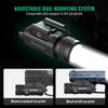 Gmconn 1250 Lumen Tactical Flashlight Green Laser Light Combo, Rechargeable Pistol Light with Strobe/Momentary Compatible with Picatinny view 2