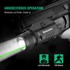 Gmconn 1250 Lumen Tactical Flashlight Green Laser Light Combo, Rechargeable Pistol Light with Strobe/Momentary Compatible with Picatinny view 3