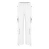 GOKKILRW Women Pants High Waisted Cargo Pants Combat Military Trousers Wide Leg Casual Pants Baggy Parachute Pants Y2K Streetwear Combat Military Trousers White view 3
