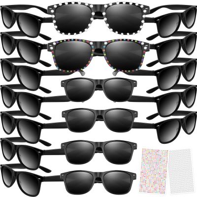 MEEZY 20 Pack Black Sunglasses Bulk, Kids Sunglasses Party Favors for Boys Girls with UV400 Protection Birthday Summer Beach Pool Party Supplies Goody Bag Fillers - Black